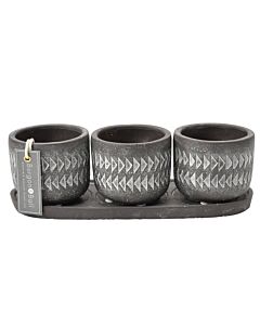 Burgon & Ball Aztec Pots Set of 3 with Tray